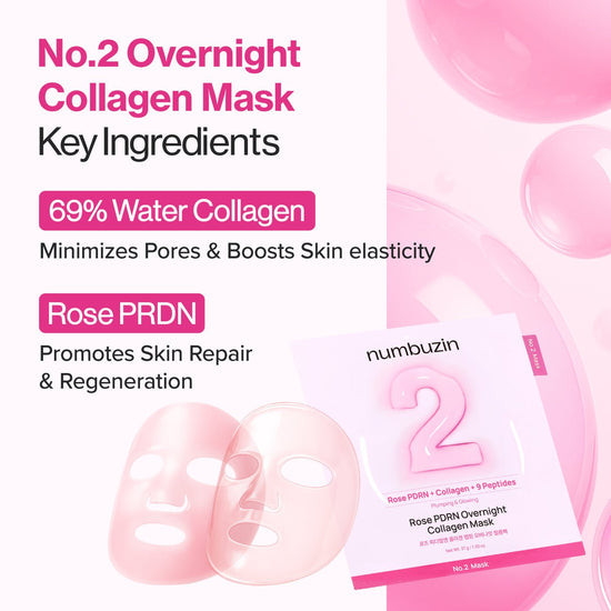 Numbuzin No.2 Rose PDRN Collagen Plumping Sheet Mask (1 Sheet) قناع ورقي مرطب ومغذي بالكولاجين من نومبوزين رقم 2 روز بي دي آر إن - Princess Cosmetics Qatar