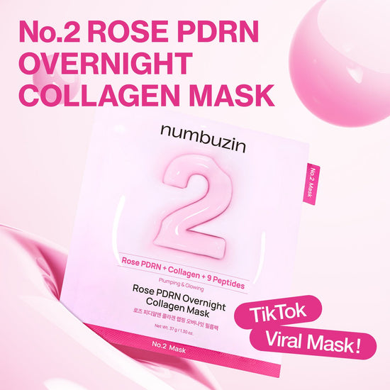 Numbuzin No.2 Rose PDRN Collagen Plumping Sheet Mask (1 Sheet) قناع ورقي مرطب ومغذي بالكولاجين من نومبوزين رقم 2 روز بي دي آر إن - Princess Cosmetics Qatar