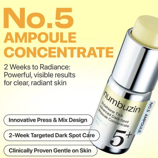 Numbuzin No.5 Glutathione TXA Advanced Dark Spot Ampoule Concentrate 10.7g أمبولة مركزة متقدمة من الجلوتاثيون TXA من نومبوزين رقم 5 للبقع الداكنة - Princess Cosmetics Qatar