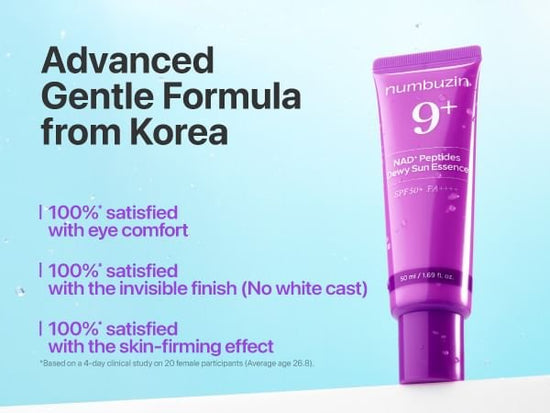 Numbuzin No.9 NAD+ Peptides Dewy Sun Essence 50ml خلاصة ندى الشمس من نمبوزين رقم 9، ببتيدات NAD+ - Princess Cosmetics Qatar
