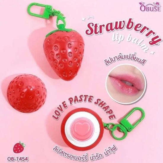 Obuse Strawberry Magic Lip Balm مرطب شفاه أوبوس السحري بنكهة الفراولة - Princess Cosmetics Qatar