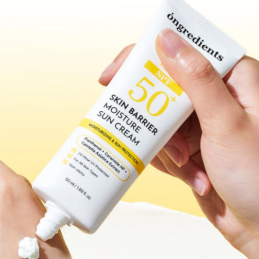 ongredients Skin Barrier Moisture Sun Cream 50ml مكونات كريم واقي من الشمس ومرطب لحاجز البشرة - Princess Cosmetics Qatar