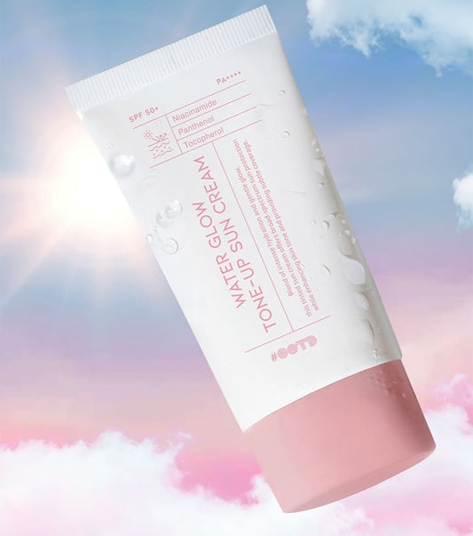 OOTD Water Glow Tone - Up Sun Cream 50ml كريم الوقاية من الشمس توهج الماء من ملابس اليوم - Princess Cosmetics Qatar