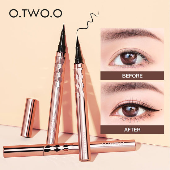 O.TWO.O Gold Silk Smooth Liquid Eyeliner 0.5g - Black محدد عيون سائل ذهبي ناعم كالحرير من O.TWO.O - أسود - Princess Cosmetics Qatar