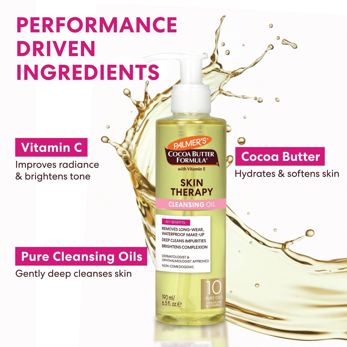 Palmer’s Cocoa Butter Formula Skin Therapy Cleansing Oil 190ml زيت التنظيف المُعالج للبشرة بتركيبة زبدة الكاكاو من بالمرز - Princess Cosmetics Qatar