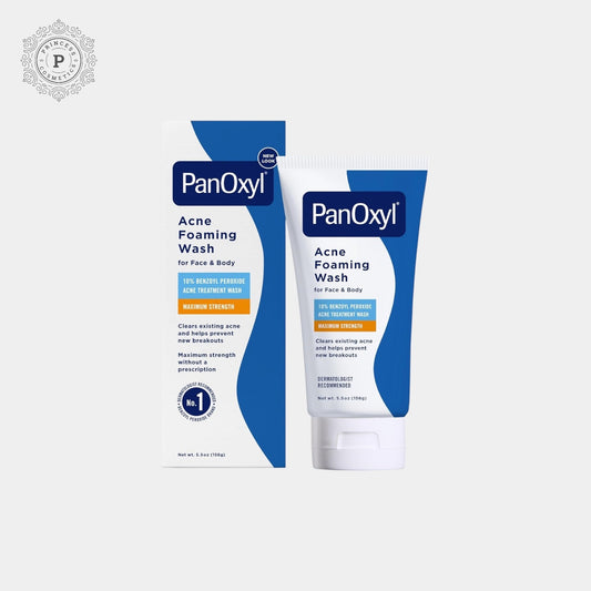 PanOxyl Acne Foaming Wash Benzoyl Peroxide 10% Maximum Strength 156g. PanOxyl حب الشباب رغوة غسول البنزويل بيروكسايد 10 ٪ أقصى قوة - Princess Cosmetics Qatar