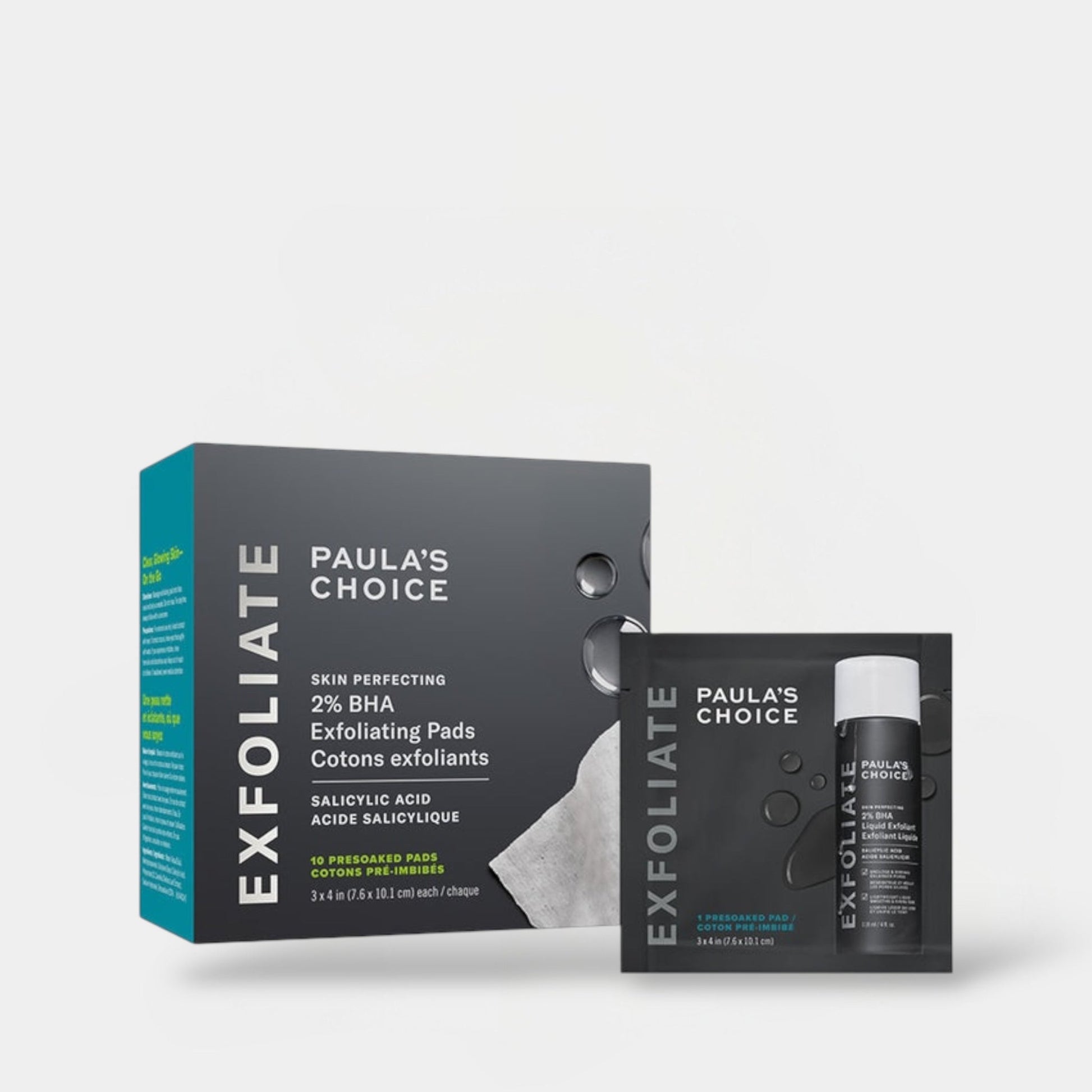 Paula’s Choice Skin Perfecting 2% BHA Exfoliating Pads (10 Pads) وسادات تقشير البشرة من بولاز تشويس بتركيز 2% من حمض بيتا هيدروكسي (BHA) - Princess Cosmetics Qatar