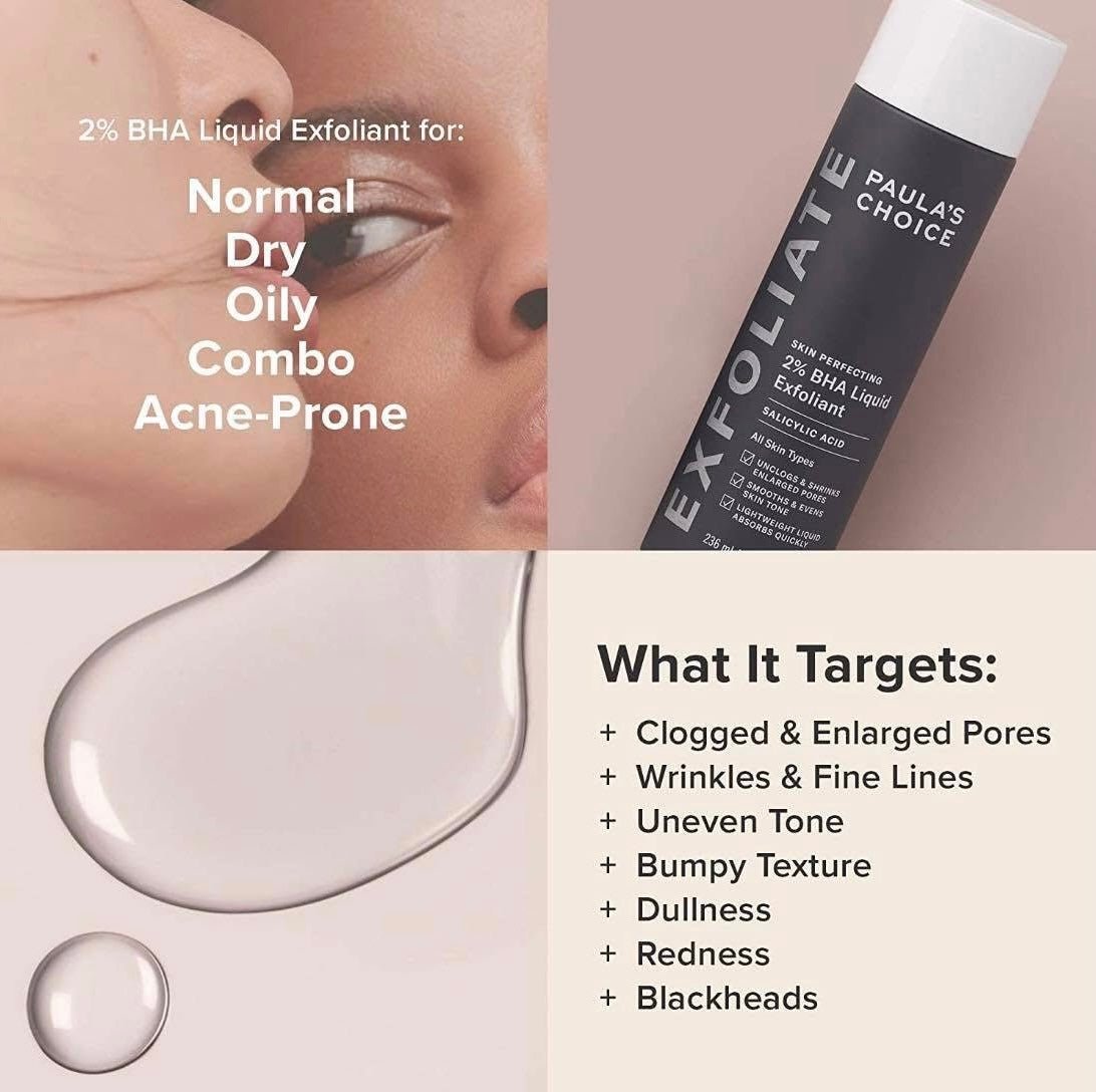 Paula’s Choice Skin Perfecting 2% BHA Liquid Exfoliant. باولا تشويس سكين بيرفكتينج 2٪ BHA مقشر سائل - Princess Cosmetics Qatar