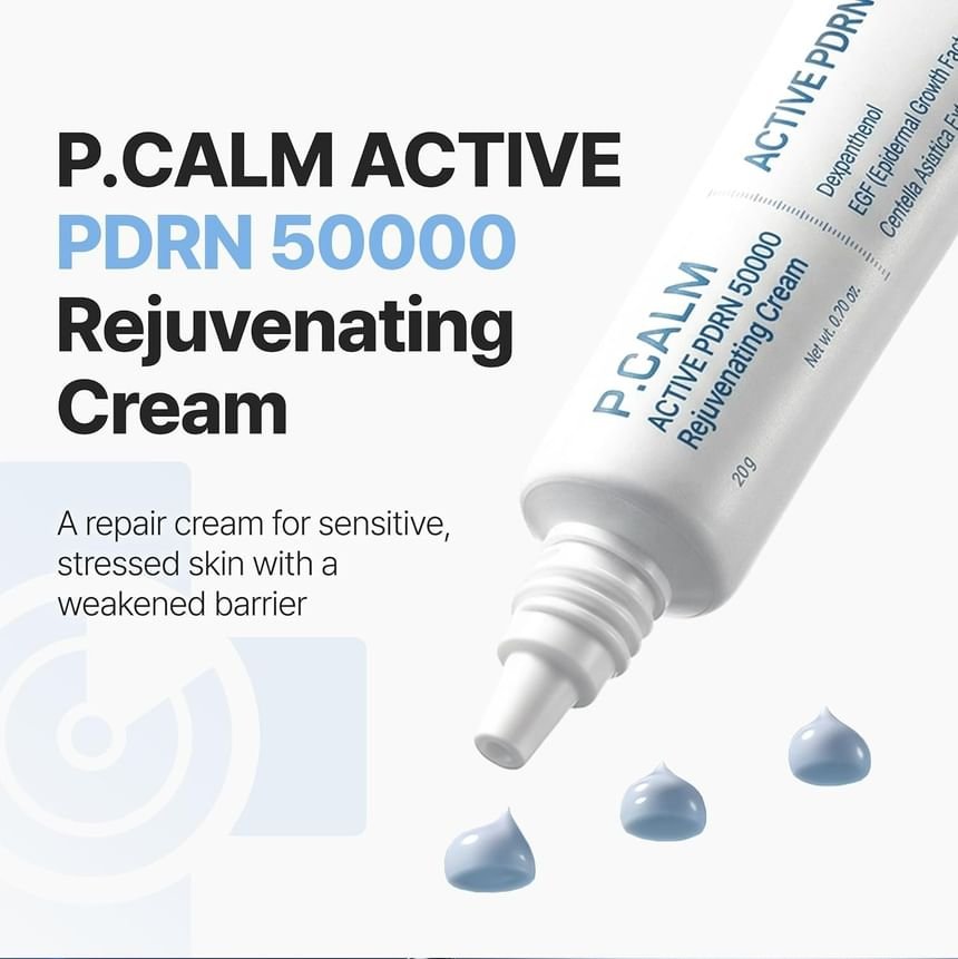 P.CALM Active PDRN 50000 Rejuvenating Cream 20g بي كالم كريم أكتيف PDRN 50000 المجدد للبشرة - Princess Cosmetics Qatar