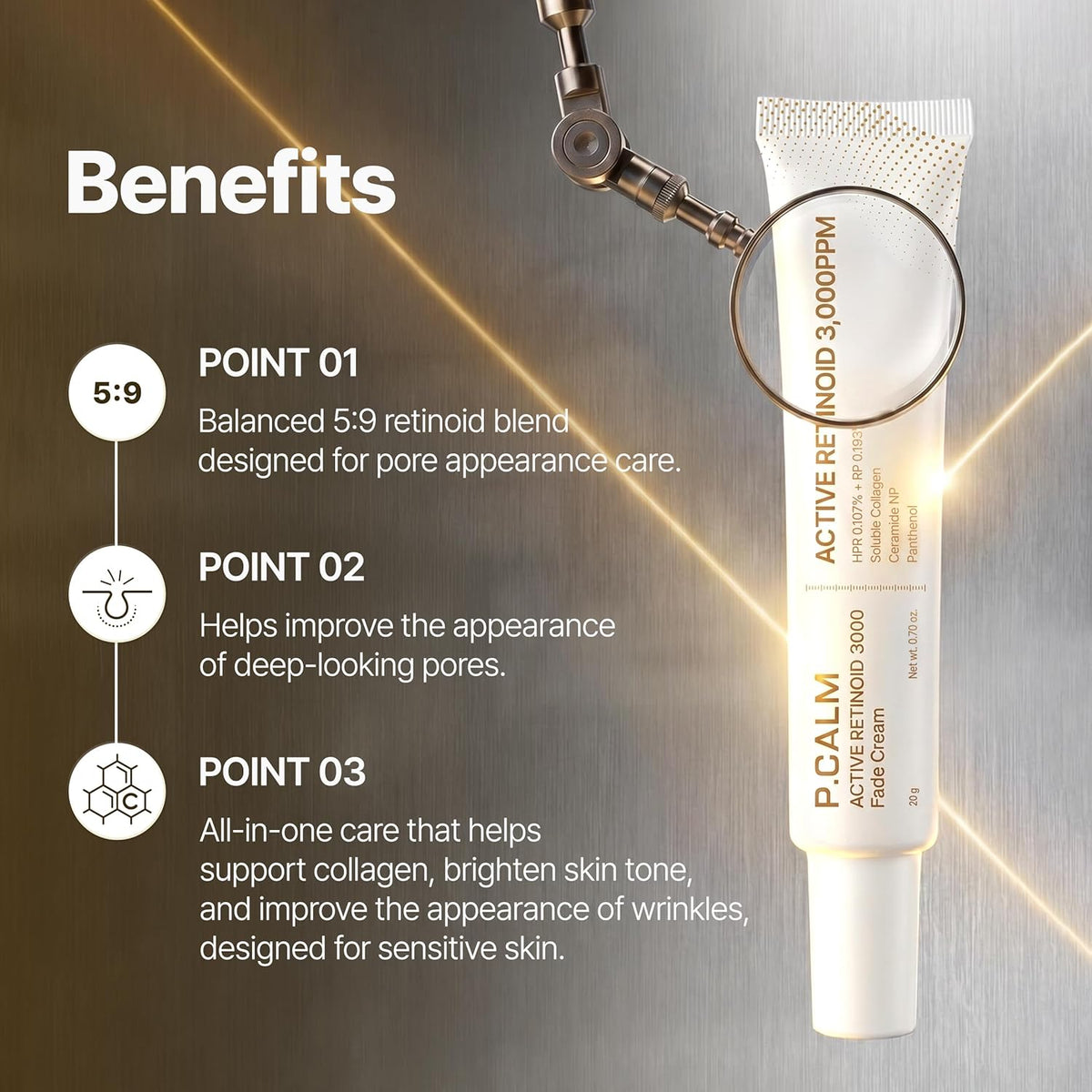 P.CALM Active Retinoid 3000 Fade Cream 20g بي كالم كريم أكتيف ريتينويد 3000 للتصبغات - Princess Cosmetics Qatar