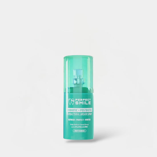 Perfect Smile Probiotic + Postbiotic Antibacterial Breath Spray 15ml بخاخ التنفس المضاد للبكتيريا بروبيوتيك + بوستبيوتيك بيرفكت سمايل - Princess Cosmetics Qatar