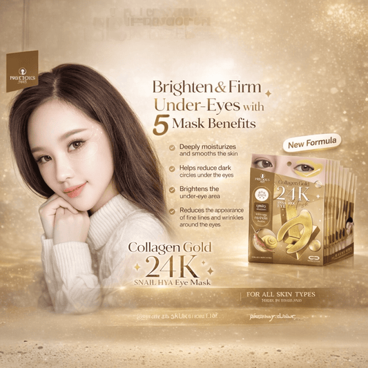 Precious Skin Collagen Gold 24K Snail - HYA Eye Mask 9g قناع العين بريشوس سكين كولاجين ذهبي عيار 24 قيراط بخلاصة الحلزون وحمض الهيالورونيك - Princess Cosmetics Qatar