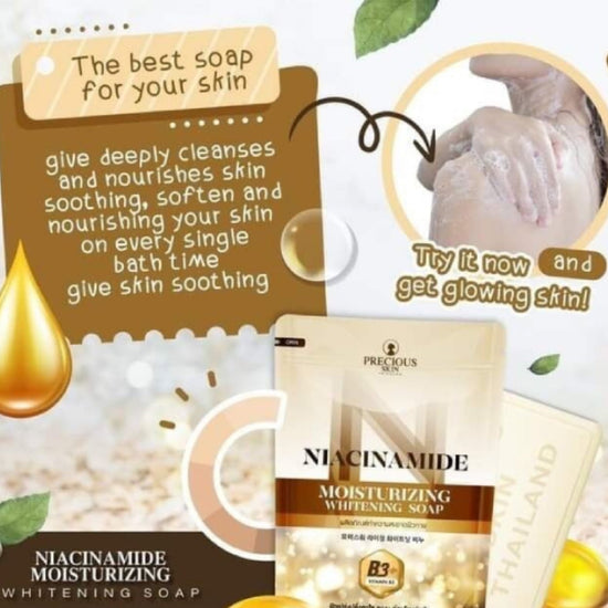 Precious Skin Niacinamide Moisturizing Whitening Soap 80g صابون نياسيناميد المرطب والمبيض للبشرة الثمينة - Princess Cosmetics Qatar