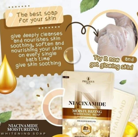 Precious Skin Niacinamide Moisturizing Whitening Soap 80g صابون نياسيناميد المرطب والمبيض للبشرة الثمينة - Princess Cosmetics Qatar
