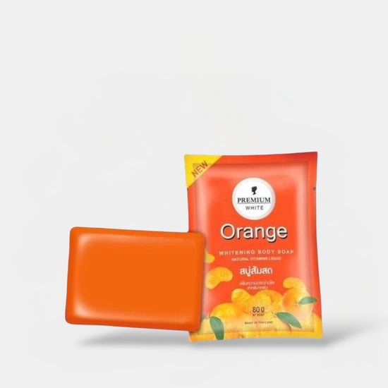 Premium White Orange Whitening Body Soap صابون تبييض الجسم الفاخر بالبرتقال الأبيض - Princess Cosmetics Qatar