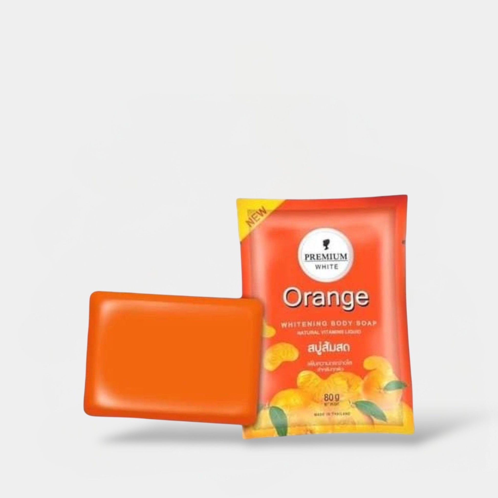 Premium White Orange Whitening Body Soap صابون تبييض الجسم الفاخر بالبرتقال الأبيض - Princess Cosmetics Qatar
