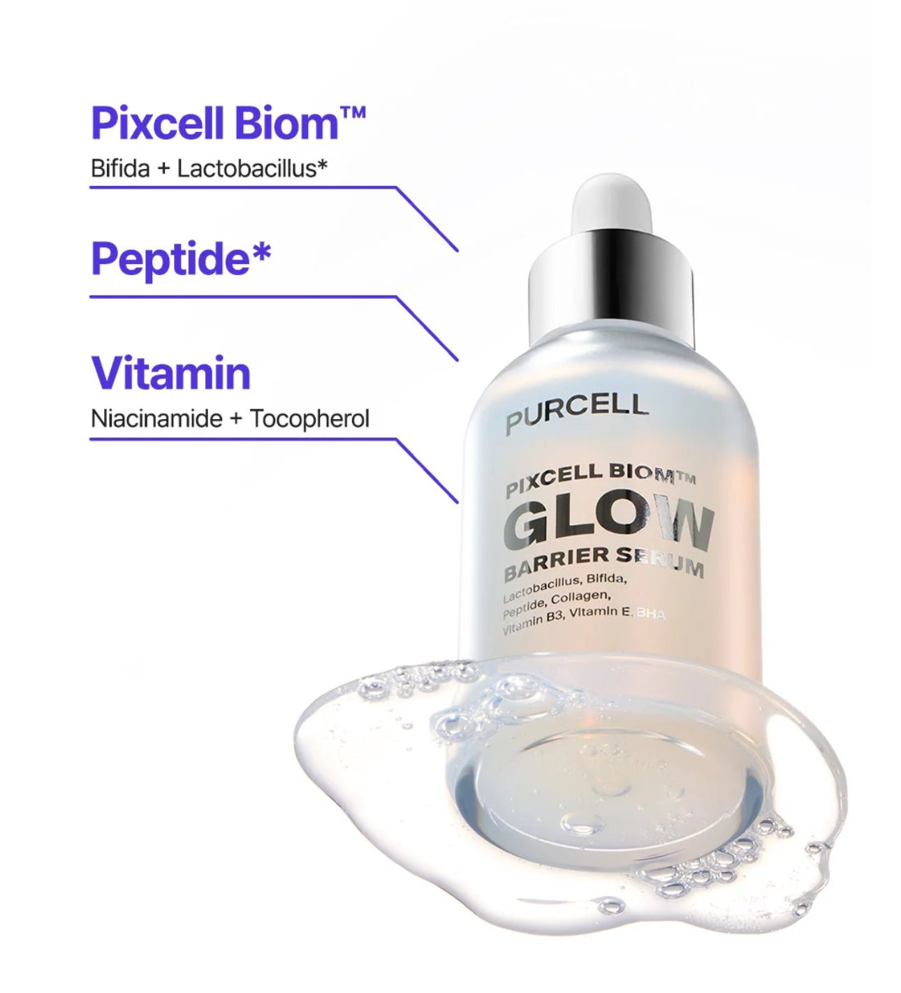 Purcell Pixcell Biom Glow Barrier Serum 50ml سيروم بيكسل بيوم جلو بارير من بورسيل - Princess Cosmetics Qatar