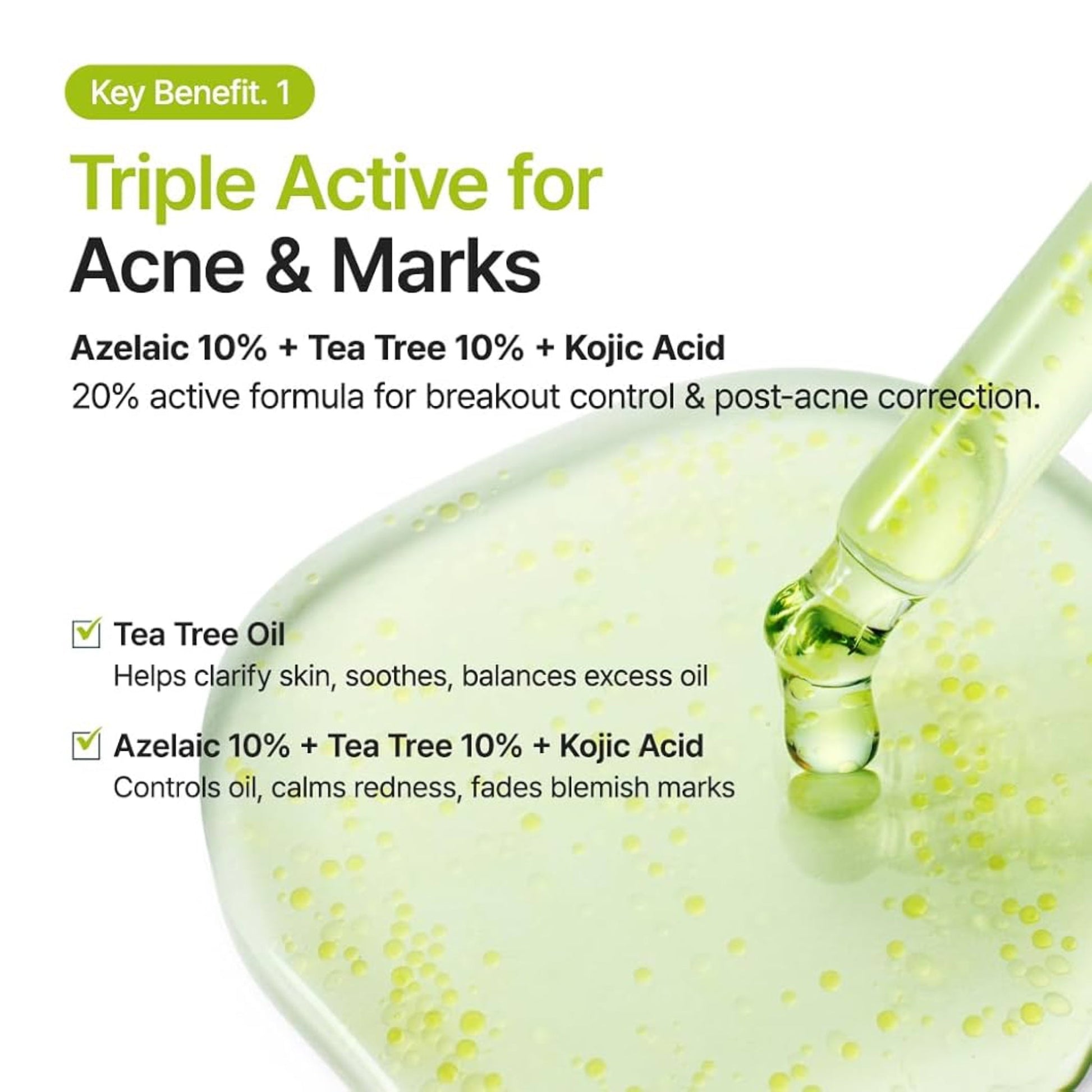 Purito Azelaic Acid 10 Kojic Tea Tree Serum 30ml سيروم شجرة الشاي الكوجيك بحمض الأزيليك 10 من بوريتو - Princess Cosmetics Qatar