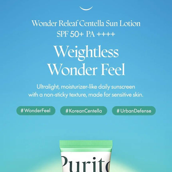 Purito Wonder Releaf Centella Daily Sun Lotion SPF50 PA++++ 60ml. بوريتو وندر ريليف سينتيلا ديلي صن لوشن - Princess Cosmetics Qatar