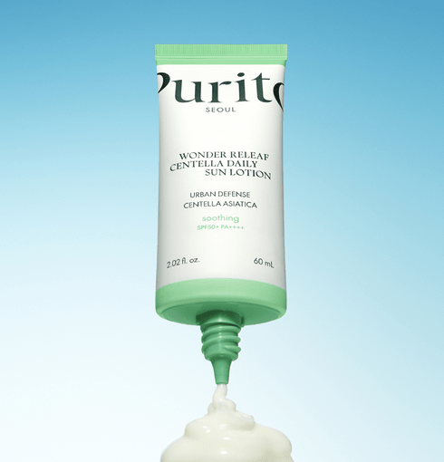 Purito Wonder Releaf Centella Daily Sun Lotion SPF50 PA++++ 60ml. بوريتو وندر ريليف سينتيلا ديلي صن لوشن - Princess Cosmetics Qatar