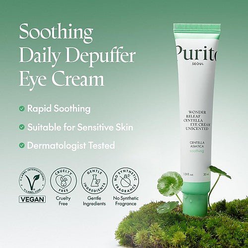 Purito Wonder Releaf Centella Eye Cream Unscented 30ml بوريتو وندر ريليف سينتيلا كريم العين غير معطر - Princess Cosmetics Qatar