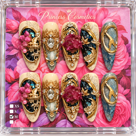 Purple Flower High Quality Nails أظافر عالية الجودة مزينة بزهرة بنفسجية - Princess Cosmetics Qatar