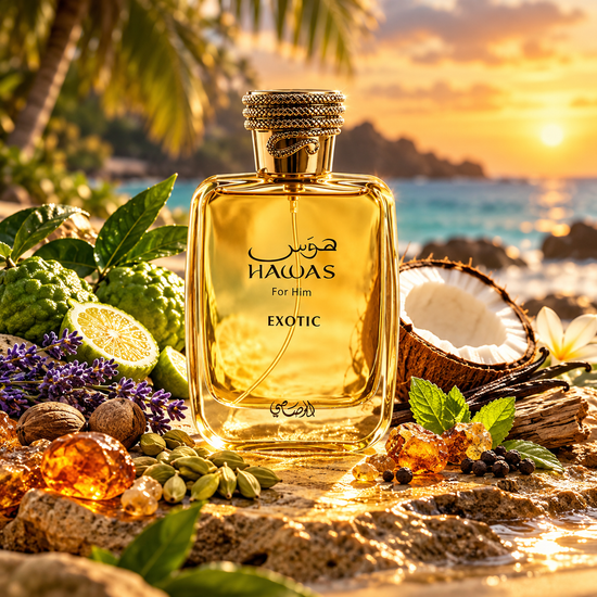 Rasasi Hawas Exotic 100ml رصاصي حواس إكزوتيك - Princess Cosmetics Qatar
