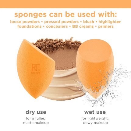 Real Techniques 2 Miracle Complexion Sponges ريال تكنيكس – 2 إسفنجة ميراكل كومبليكشن - Princess Cosmetics Qatar