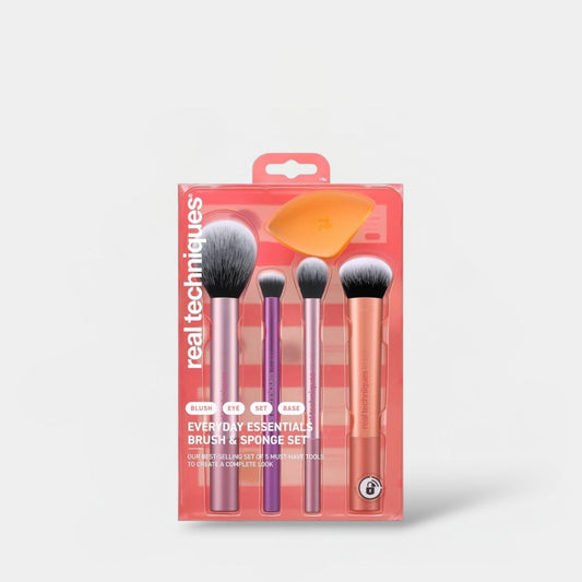 Real Techniques Everyday Essentials Makeup Brush Set ريال تكنيكس – مجموعة فرش المكياج الأساسيات اليومية - Princess Cosmetics Qatar