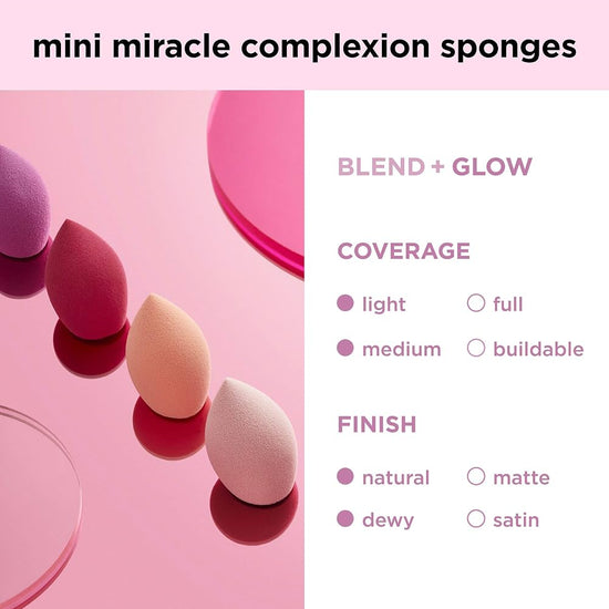 Real Techniques MINI Complexion Sponges 4 Pack ريال تكنيكس – إسفنجات ميني للبشرة، 4 قطع - Princess Cosmetics Qatar
