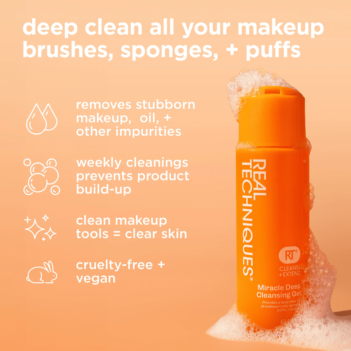 Real Techniques Miracle Deep Cleansing Gel 118ml ريال تكنيكس جل ميراكل للتنظيف العميق - Princess Cosmetics Qatar