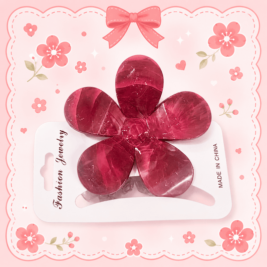 Red Marble Clips مشابك رخامية حمراء - Princess Cosmetics Qatar