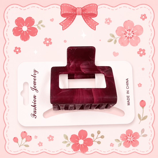 Red Marble Clips مشابك رخامية حمراء - Princess Cosmetics Qatar