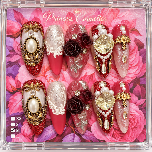 Red Velvet High Quality Nails أظافر مخملية حمراء عالية الجودة - Princess Cosmetics Qatar
