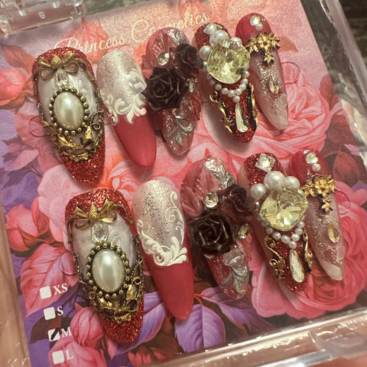Red Velvet High Quality Nails أظافر مخملية حمراء عالية الجودة - Princess Cosmetics Qatar