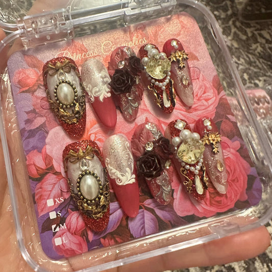 Red Velvet High Quality Nails أظافر مخملية حمراء عالية الجودة - Princess Cosmetics Qatar