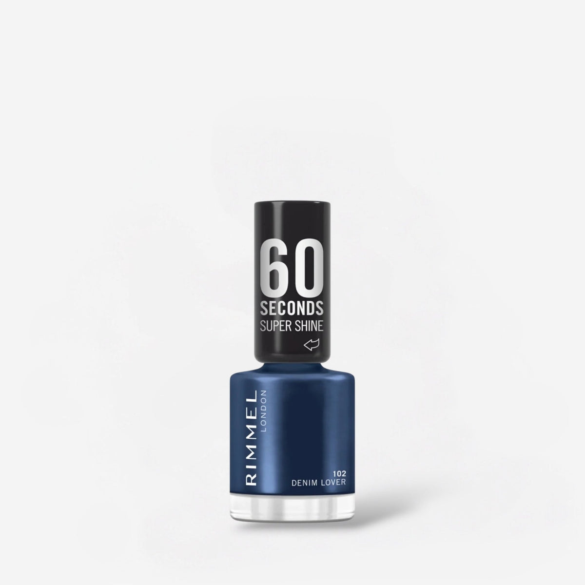 Rimmel 60 Seconds Super Shine Nail Polish - 102 Denim Lover ريميل طلاء أظافر 60 ثانية سوبر شاين - 102 دينيم لافر - Princess Cosmetics Qatar