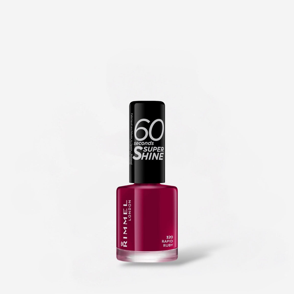 Rimmel 60 Seconds Super Shine Nail Polish - 320 Rapid Ruby ريميل طلاء أظافر سوبر شاين 60 ثانية - 320 رابيد روبي - Princess Cosmetics Qatar