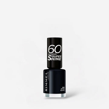 Rimmel 60 Seconds Super Shine Nail Polish - 900 Ritas Black ريميل طلاء أظافر 60 ثانية سوبر شاين - 900 ريتاز بلاك - Princess Cosmetics Qatar