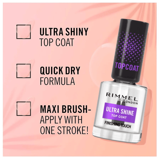Rimmel Finishing Touch Ultra Shine Top Coat ريميل فينيشينغ تاتش – طبقة علوية فائقة اللمعان - Princess Cosmetics Qatar