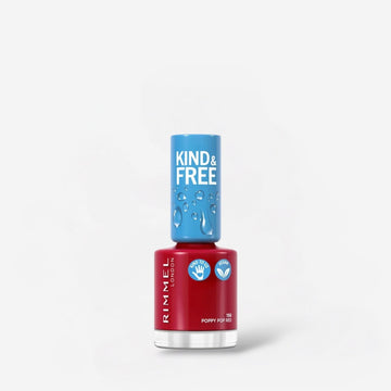 Rimmel Kind & Free Nail Polish - 156 Poppy Pop Red ريميل كايند آند فري طلاء أظافر - 156 بوبي بوب أحمر - Princess Cosmetics Qatar