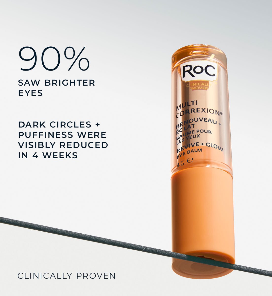 ROC Multi Correxion Revive + Glow Eye Balm with Vitamin C 4g مرهم العين روك مالتي كورركسيون ريفايف + جلو مع فيتامين C - Princess Cosmetics Qatar