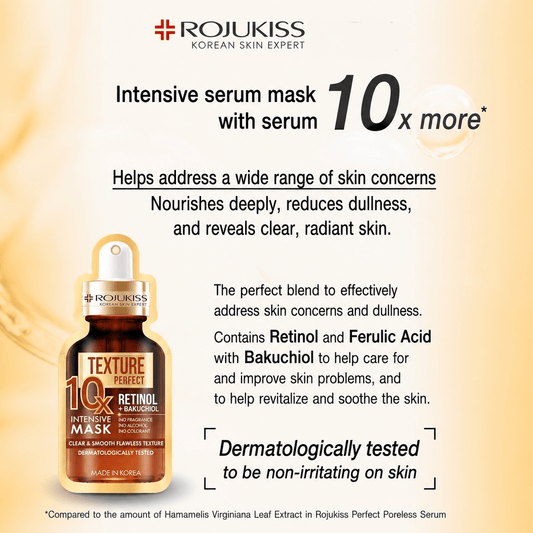 Rojukiss Perfect Texture 10x Intensive Mask (1 Sheet) قناع روجوكيس بيرفكت تيكستشر المكثف 10x - Princess Cosmetics Qatar