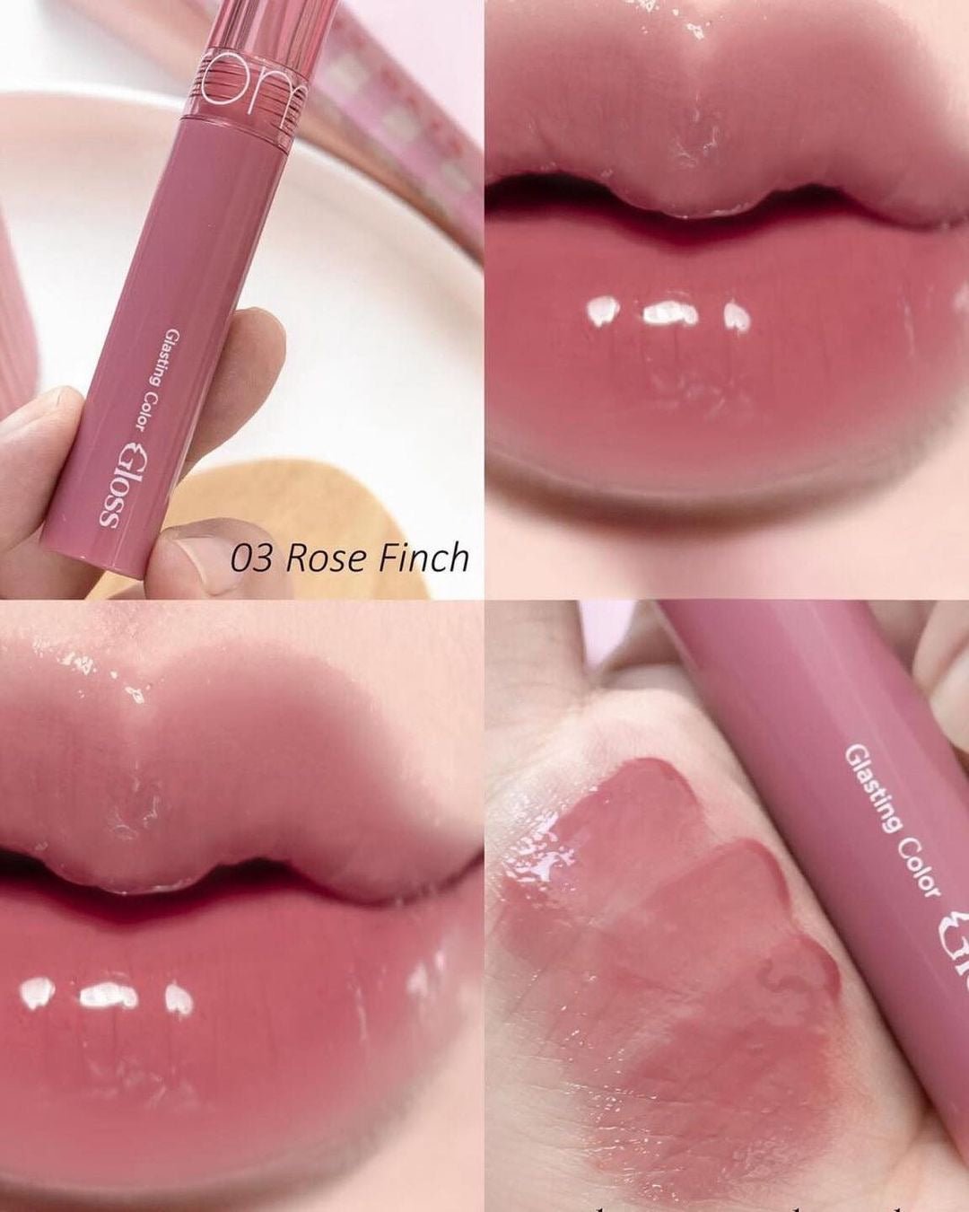 Romand Glasting Color Gloss (7 Shades). ملمع ألوان روماند جلاستينج (7 درجات) - Princess Cosmetics Qatar