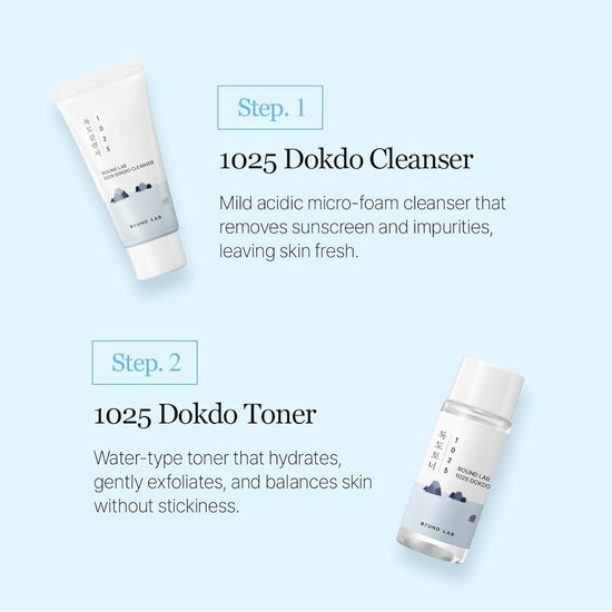 Round Lab 1025 Dokdo Trial Kit (4pcs) مجموعة تجارب دوكدو راوند لاب 1025 - Princess Cosmetics Qatar