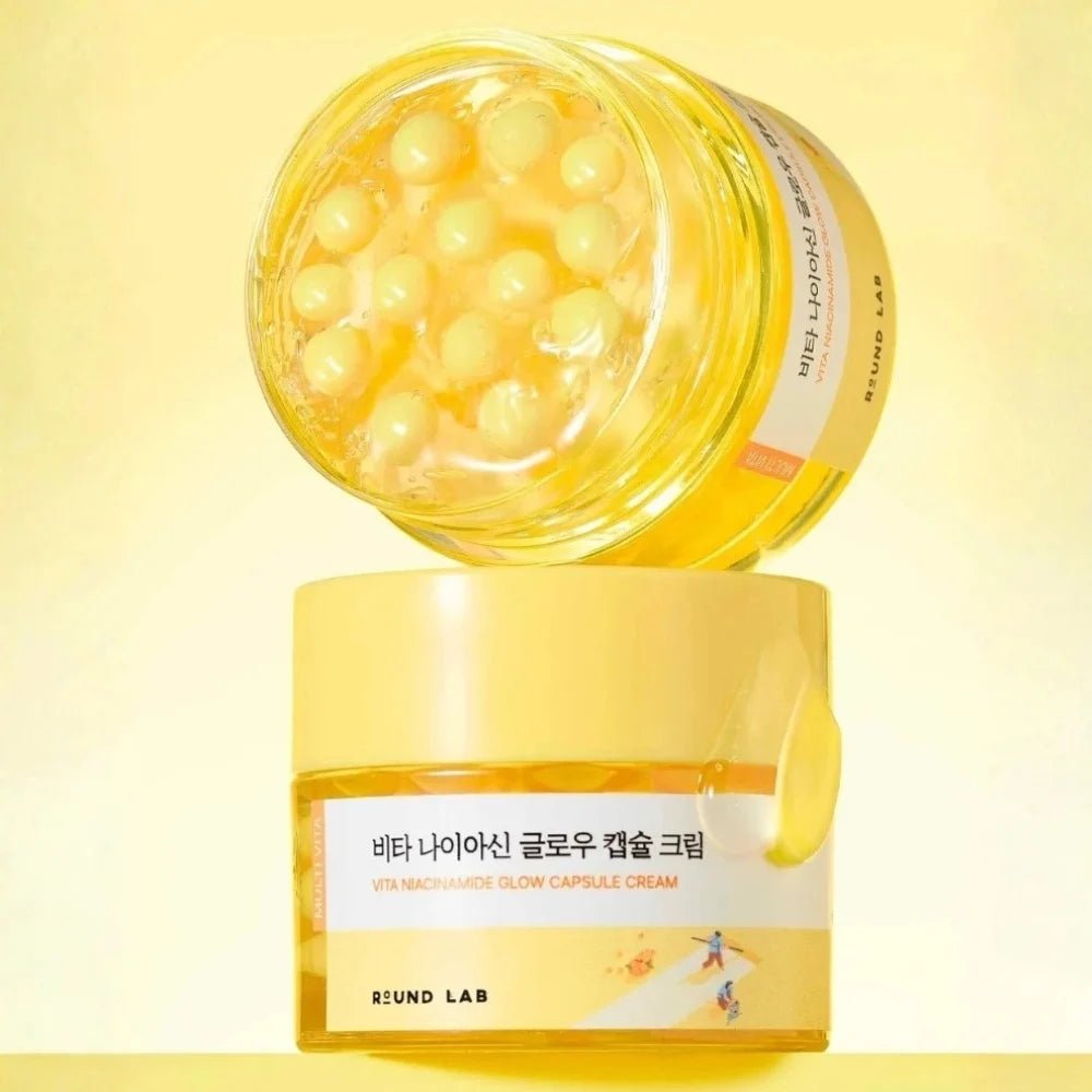 Round Lab Vita Niacinamide Glow Capsule Cream 50ml كريم كبسولات نياسيناميد لتفتيح البشرة من راوند لاب فيتا - Princess Cosmetics Qatar