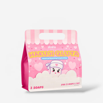 Shaha Beauty Hakuji Gluta Advanced Bleaching Complex Soap (70g x 3 Bar) صابون شاها بيوتي هاكوجي جلوتا المتطور لتفتيح البشرة - Princess Cosmetics Qatar