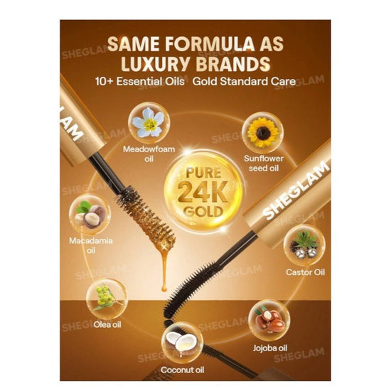 SHEGLAM All-In-One 24k Multi-Effect Waterproof Mascara- Black شيجلام ماسكارا All In One 24K متعددة التأثيرات المقاومة للماء - أسود - Princess Cosmetics Qatar
