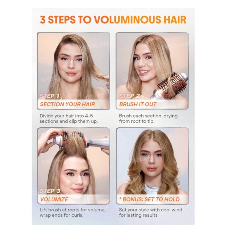 SHEGLAM Blowout Bliss Volumizing Hot Air Brush شيغلام فرشاة الهواء الساخن لتكثيف الشعر «بلو آوت بليس» - Princess Cosmetics Qatar