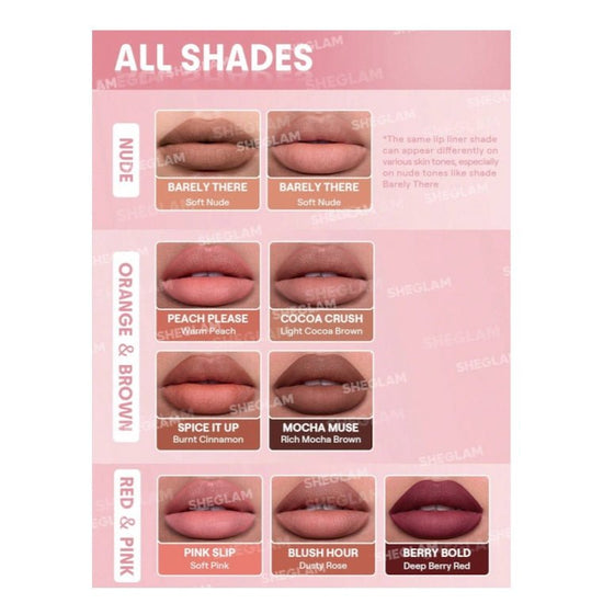 SHEGLAM Bold Booster Plumping Lip Liner محدد شفاه شيغلام بولد بوستر لتكبير الشفاه - Princess Cosmetics Qatar